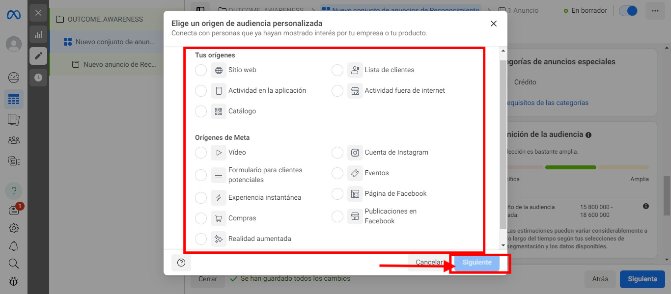 meta audiencias personalizadas