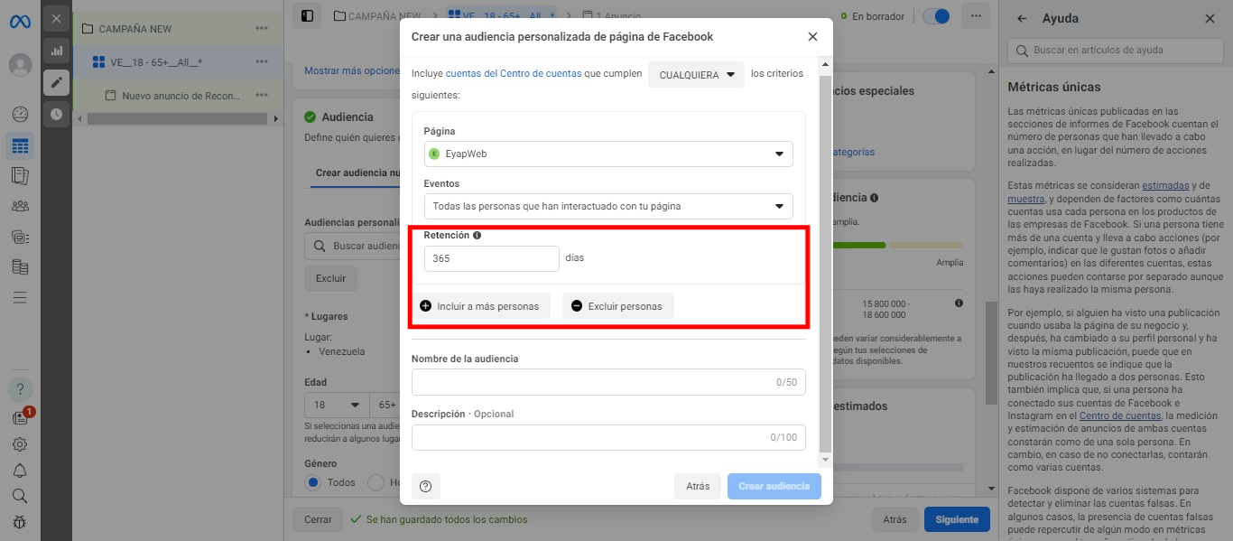 meta retencion