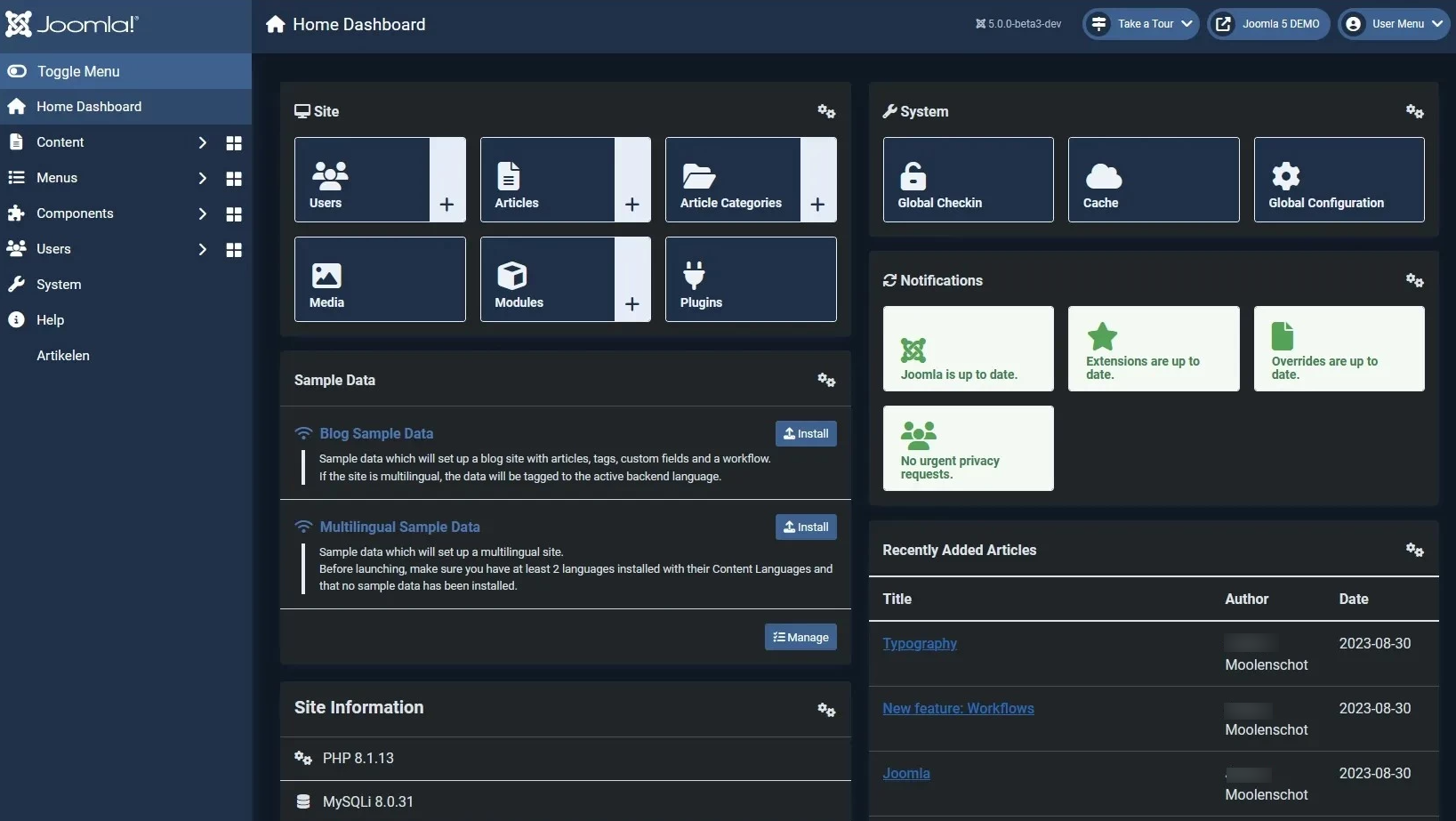 joomla oscuro