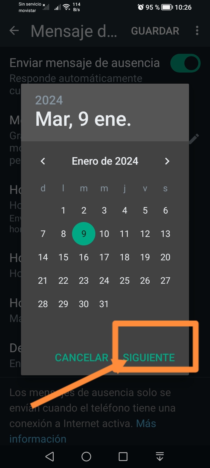 whatsapp fecha