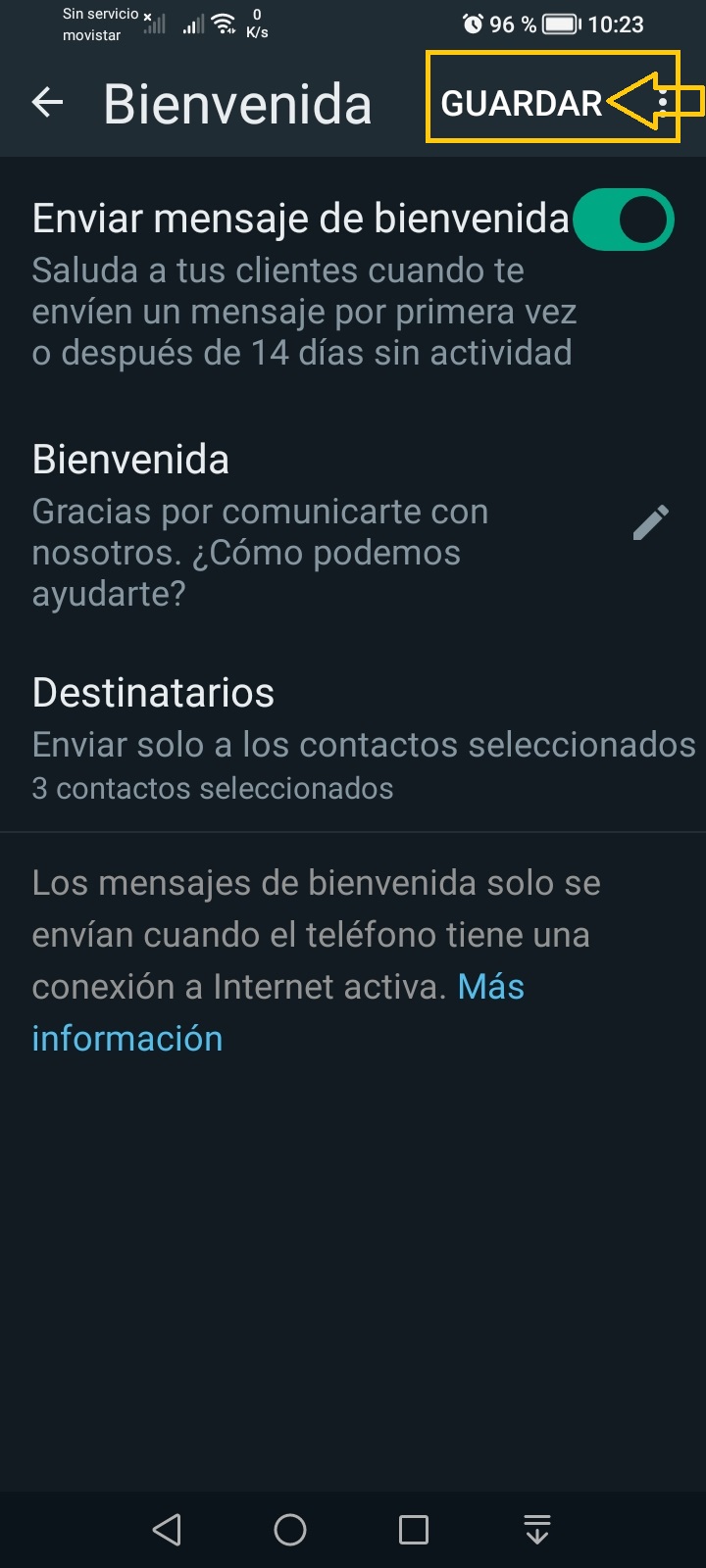whatsapp guardar
