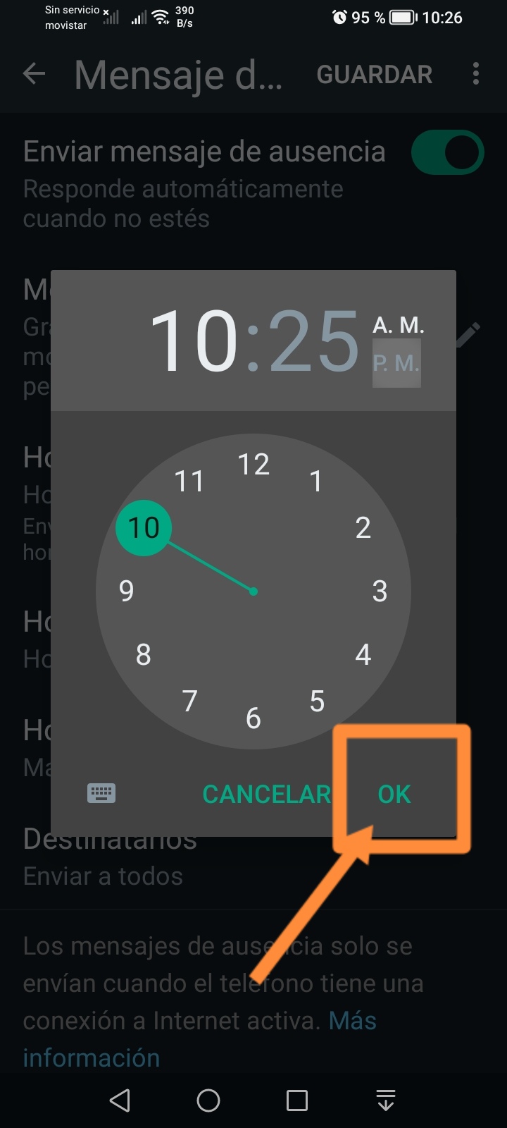 whatsapp hora
